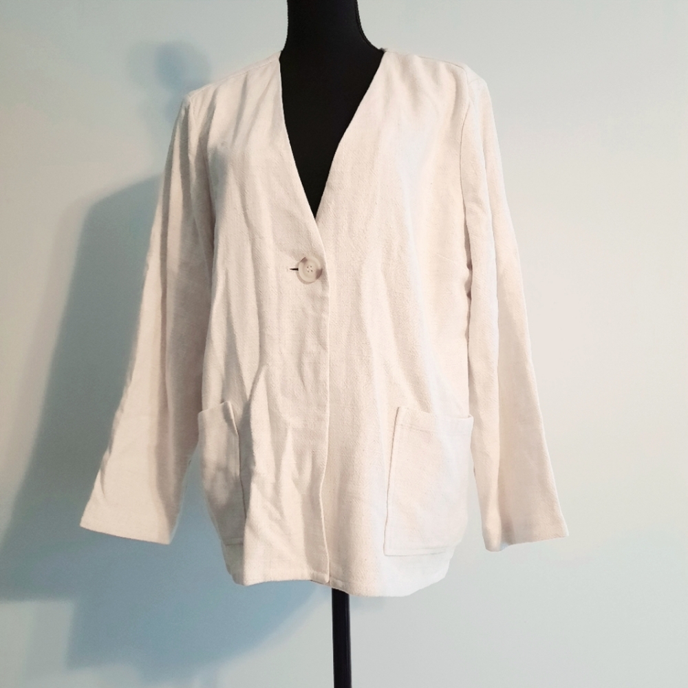 Soft Surroundings Beige Single Button Jacket Size XL